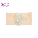 Nishine Soft Stretch Satin Rose Flower Baby Headband Newborn Knot Wide Nylon Headwraps Turban Girls Headwear Kids Photo Props