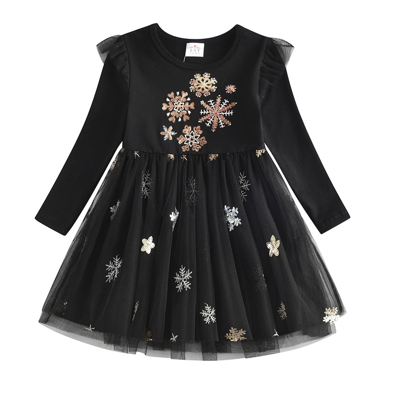 VIKITA, vestido de fiesta para niños, vestidos con lentejuelas para niñas, vestido de estrella para niñas, vestidos casuales para niños pequeños, disfraces de otoño para niños