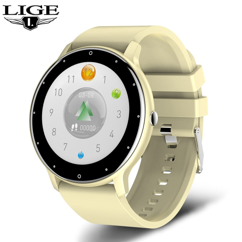 LIGE 2021 Neue Frauen Smart Watch Männer Voller Touchscreen Sport Fitness Uhr Wasserdicht Bluetooth Für Android ios Smartwatch Männer