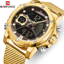 New Watches NAVIFORCE Top Brand Luxury Gold Quartz Mens Watch Waterproof Big Sport Wrist Watch Stainless Steel Date Reloj Hombre