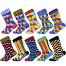 Hot Sale Men Socks 2020 New Colorful Gifts for Men Cotton Mens Socks Geometric Lattice Classic Happy Business Casual  Socks Men
