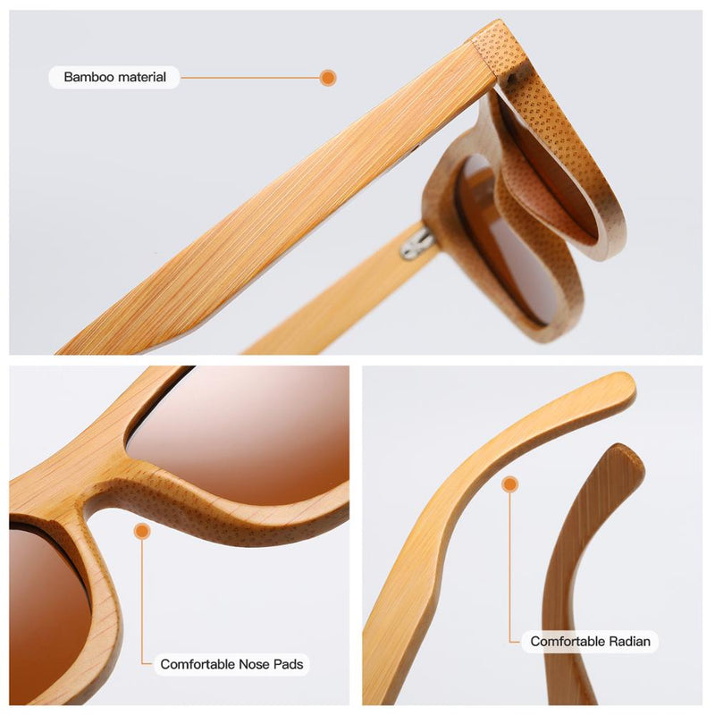 GM Natural Wooden Sunglasses Handmade Polarized Mirror Fashion Bamboo Eyewear sport glasses S1725