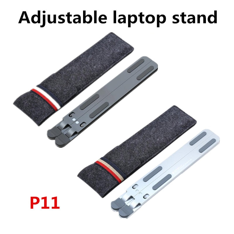 Soporte ajustable de aleación de aluminio para ordenador portátil plegable portátil para Notebook MacBook soporte de ordenador soporte de refrigeración de elevación antideslizante