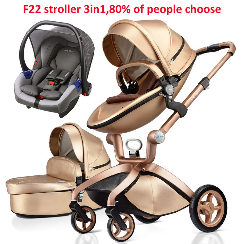 Baby Stroller 3 in 1,Hot Mom travel system High Land-scape stroller with bassinet  Folding Carriage for Newborns baby,F22