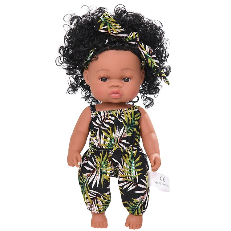 JINGXIN Summer Reborn Baby Doll African Black Girl Lifelike Dolls Baby Toys For Children Girls Boys Babies Body Play Vinyl Dolls