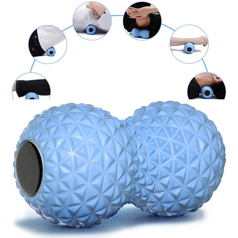 EVA Peanut Massage Ball Double Lacrosse Massage Ball Mobility Ball for Physical Therapy Deep Tissue Massage Tool Back Hand Foot