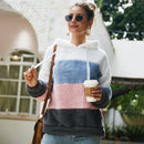 Lossky Women Hoodies Sweatshirt Striped Patchwork Ladies Long Sleeve Pullover Plush Top Autumn Winter Female  Warm Clothing 2022