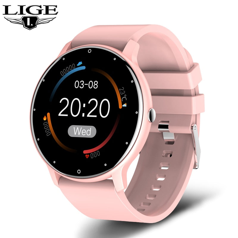 LIGE 2021 New Women Smart Watch Men Full Touch Screen Sport Fitness Watch Waterproof Bluetooth For Android ios smartwatch Men