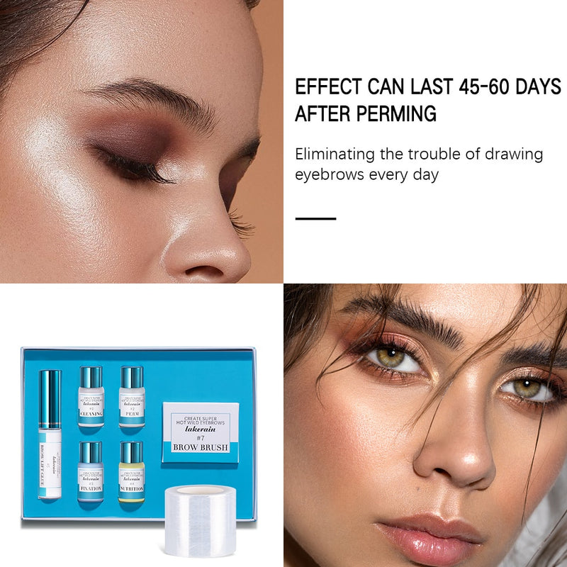 Lakerain Semi-permanent Brow Lift Kit Eyebrow Lamination Kit Styling Perming Setting Curling Brow Lamination Eyelash Perm Set