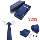 Gift Box 38 styles Tie Set Hanky Cufflinks With Gift Box Jacquard Woven Neckties Set For Men Wedding Party Lots of  accessories