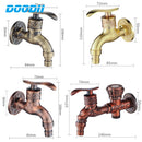 Doodii Carved Wall Mount Zinc Alloy Antique Bibcock Garden Wash Basin Faucet Decorative Outdoor Garden Mop Taps Torneira parede