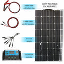 12v flexible solar panel kit 100w 200w 300w solar panels with solar controller for boat car RV and battery charger