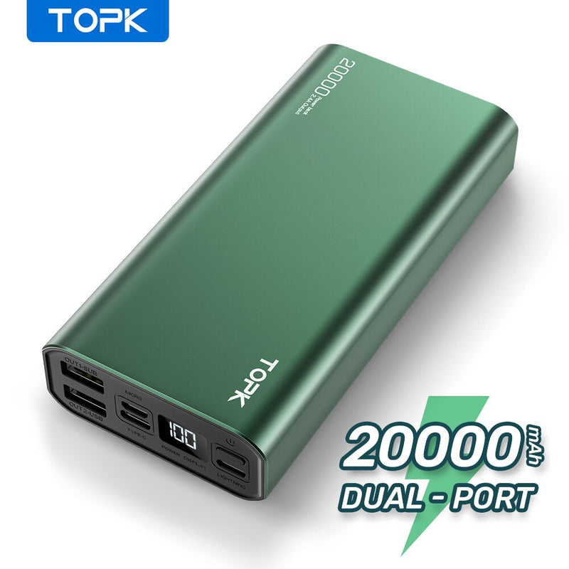 TOPK I2006P PD 20 W Power Bank 20000 mAh Tragbares Aufladen Poverbank Handy Externes Ladegerät Powerbank 20000 mAh