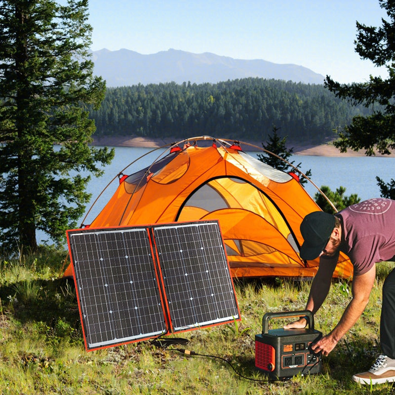 Dokio 100w(50Wx2pcs) Flexible Foldble Mono Solar Panel For Travel &amp; Boat &amp; RV High Quality Portable Solar Panel China