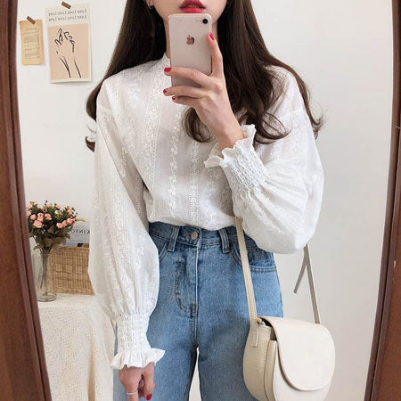 Summer Women Blouses White Shirt Female Women Blouse Maxi Blusas Casual Elegant Vintage Long Sleeve Cotton Oversize Loose Spring