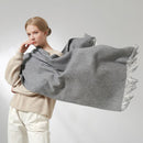 100% Real Wool Scarf Women Warm Shawls and Wraps for Ladies Stole Femme Solid Warps Winter Cashmere Wool Scarves Luxury Pashmina