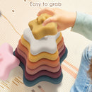 2020 nuevas llegadas BPA seguridad libre comestible 3D silicona estrella corazón goma mordedor bloques de construcción juguetes educativos para bebés