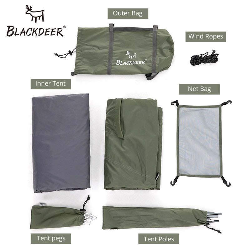 Blackdeer Archeos 2-3 personas tienda de campaña para acampar al aire libre 4 estaciones invierno falda tienda doble capa impermeable senderismo supervivencia