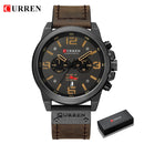 Nuevo reloj para hombre CURREN, relojes de pulsera de cuarzo de lujo para hombre, relojes deportivos con fecha militar de cuero para hombre, reloj Masculino
