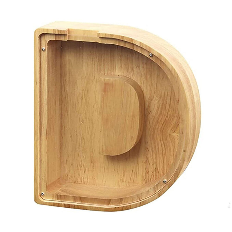 Hucha con letras de madera en inglés veintiséis, adornos transparentes personalizados para decoración del hogar, caja de dinero, letras decorativas grandes