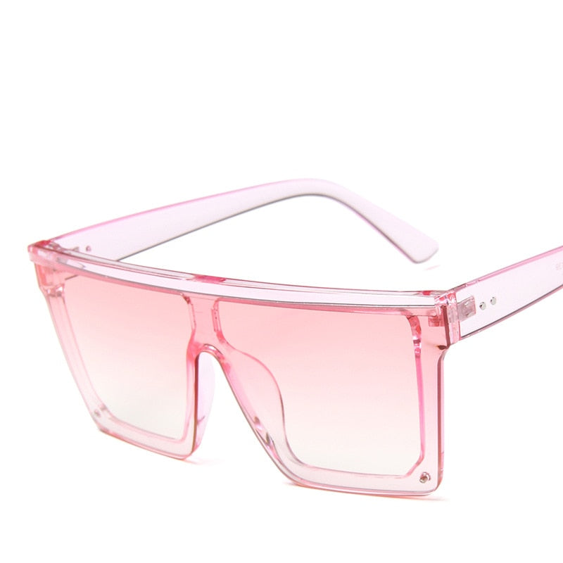 Gafas de sol cuadradas de gran tamaño para mujer, montura grande, marca de lujo, lentes de color planas a la moda, gafas de sol degradadas para hombre, visera UV400
