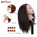 Cabeza de maniquí femenino con pelo para trenzar maniquí africano práctica cabeza de entrenamiento de peluquería cabeza de maniquí para cosmetología