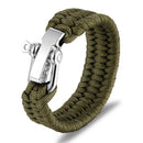 Outdoor Camping Stainless Steel Bracelet Men Paracord Parachute Rope Wristband Survival Bracelet Homme Handmade Braided Jewelry