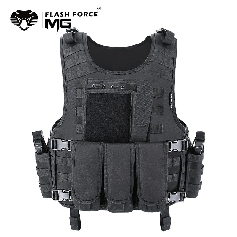 MGFLASHFORCE Molle Airsoft chaleco táctico placa portador Swat pesca caza Paintball chaleco militar ejército armadura policía chaleco