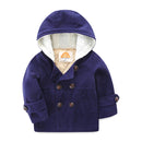 Mudkingdom Infant Baby Boys Clothes Autumn Winter Hooded Jacket Thicken Warm Boys Outerwear for Toddler Long Sleeve Casual Coat