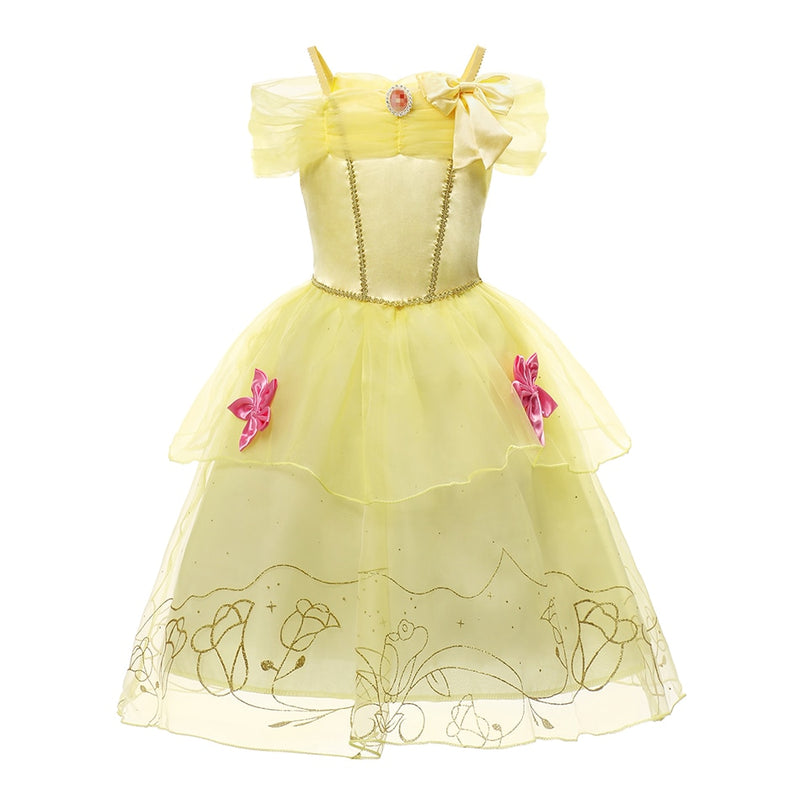 New 2022 For Girls Belle Princess Party Dress The Beauty And The Beast Cosplay Costumes Kids Birthday Carnival Fancy Vestidos