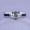 Japanese Anime Black Clover Asta Cosplay S925 Silver Ring Fashion Adjustable Men Women Finger Rings Jewelry Birthday Xmas Gift