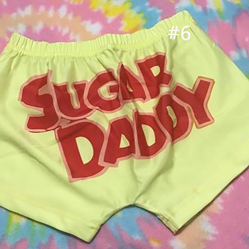 Summer New Style Letter Printing Sexy Hip-Lifting High-Waist Elastic Ladies Large Candy Snack Shorts Women&