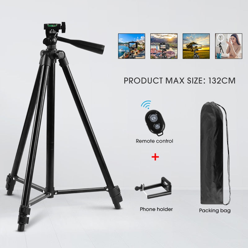 40/52/60inch Mobile Phone Holder Extensible Tripod Stand Selfie Stick Tripod With Phone Holder For Live Streaming Video Photo