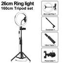 LED Ring Light 16/20/26cm 5600K Dimmable Selfie Ring Lamp With Tripod Phone Holder USB Plug Photo Studio Photography Lighting