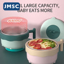 JMSC Food Warm Injection Hot Water Insulation Kids Dishes Stainless Steel Tableware Baby Sucker Feeding Bowl Plate Cute Gadgets