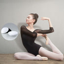 Women Black Mesh Dance Leotards Three Quarter Sleeve Ballet Leotards Adult Ballet Practice Dance Costume Gymnastics Leotards