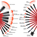 22 Uds. Pinceles de maquillaje, juego de cosméticos, base en polvo, brocha para sombra de ojos, estuche de herramientas, brochas para base en polvo para rostro y ojos