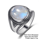 Natural Moonstone rings For Men Women&