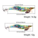 10pcs/box Luminous Squid fishing bait hooks Wooden Shrimp jigs Fishing Lures hook 12g 15g  Artificial bait with double layer box