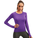 Yuerlian 15% Spandex agregar lana mujer Fitness medias camiseta blusa de entrenamiento deporte correr ropa deportiva manga larga gimnasio Yoga camisa