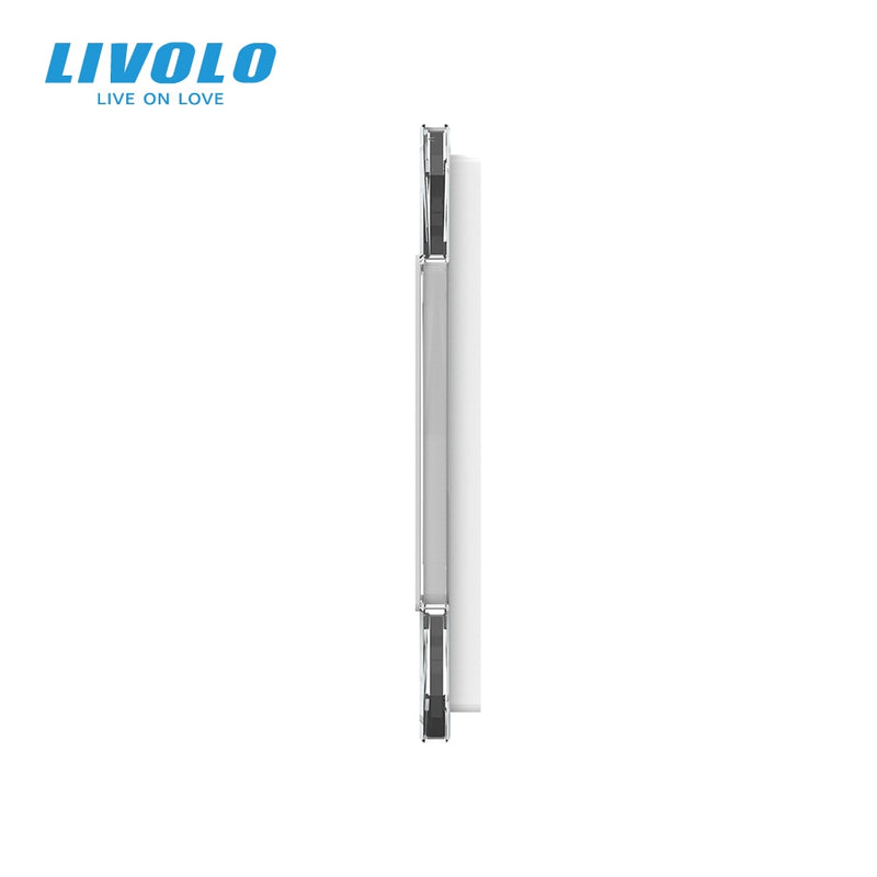 Livolo Luxury White Pearl Crystal Glass, EU standard, Double Glass Panel For Wall Switch&Socket, C7-2SR-11  (4 Colors)