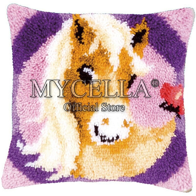 Animals Latch Hook Cushion Pillow Mat DIY Crafts Skull Pattern Cross Stitch Needlework set Crocheting Cushion embroidery pillow