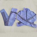 New 2 Piece Sets Womens Outfits Yoga Sets Seamless GYM Clothes Sport Jaket Coat High Waist Legging Sports Suit Girl Fitness Wear