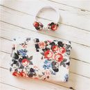 2pcs/set Baby Swaddle Wrap Baby Blankets Newborn Cotton Swaddle Wrap Headband Baby Hat Turban Beanie Newborn Photography Prop