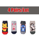 5 par/lote de calcetines de mujer, calcetines casuales de animales de dibujos animados de Corea, calcetines tobilleros de algodón con diseño de pato y ratón para chica, talla 35-41, triangulación de envíos