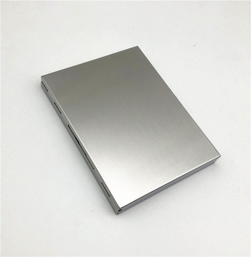 Alalinong Codex Gigas Stainless Steel Cigarette Case Ultra Thin Metal Universal Cigarette Box Wire Drawing Process Smoking Beast