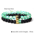 Pulsera con cuentas de piedra lunar de 8mm para Mujeres Hombres Chakra Yoga piedra brillante pulsera con abalorios pulsera hecha a mano joyería