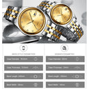 CHENXI Fashion Men Women Watches Rhinestone Dial Top Brand Luxury Couples Quartz Watch Full Steel Waterproof Calendar Watch