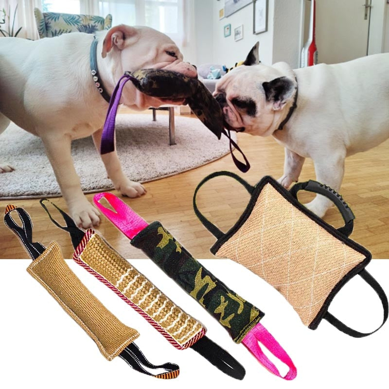 Dog Biting Pillow Tug Stick Hemp Training Chewing Durable Linen Molar Clean Teeth Interactive Toys Outdoor 2 Rope Pets Supplies