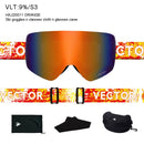 OTG Ski Goggles Snowboard Mask For Men Women Skiing Eyewear UV400 Snow Protection Over Glasses Adult Double Anti-Fog Cylindrical